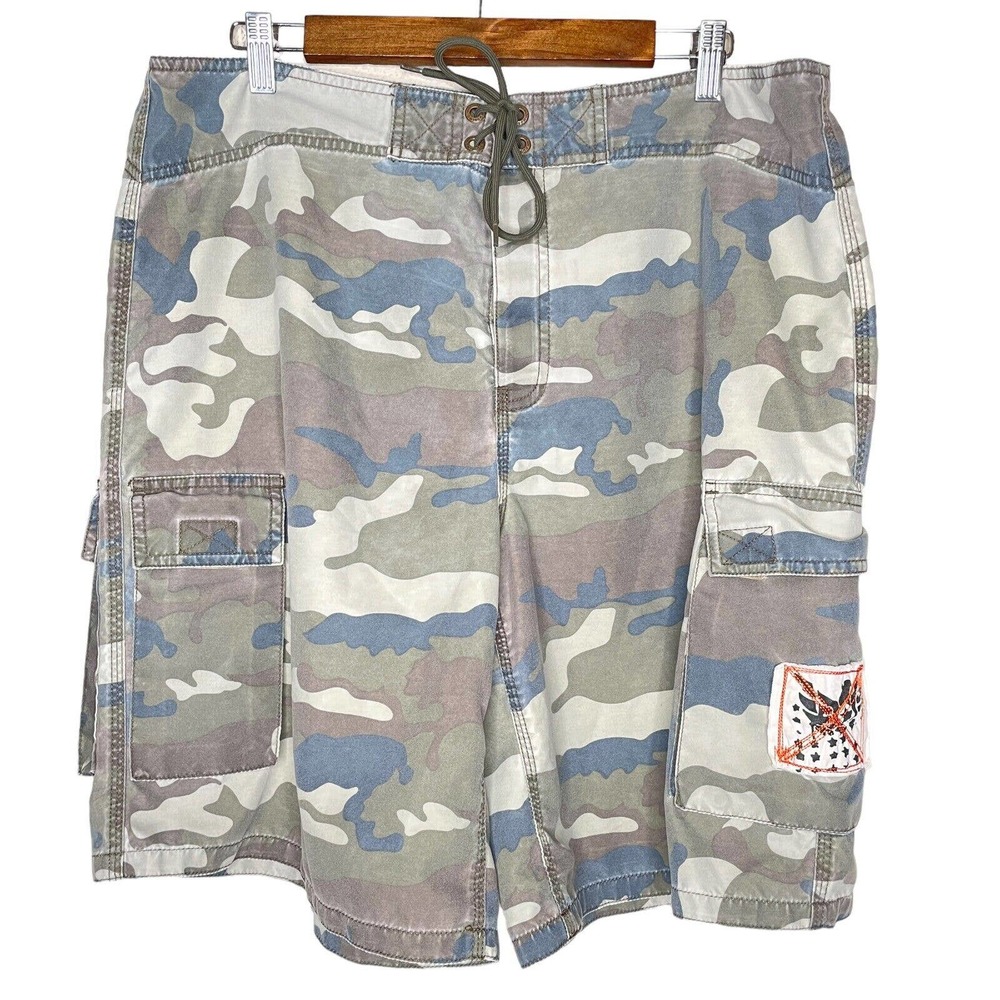 Mossimo Supply Co 38 Mens Multicolor Camouflage Drawstring Waist Board Shorts